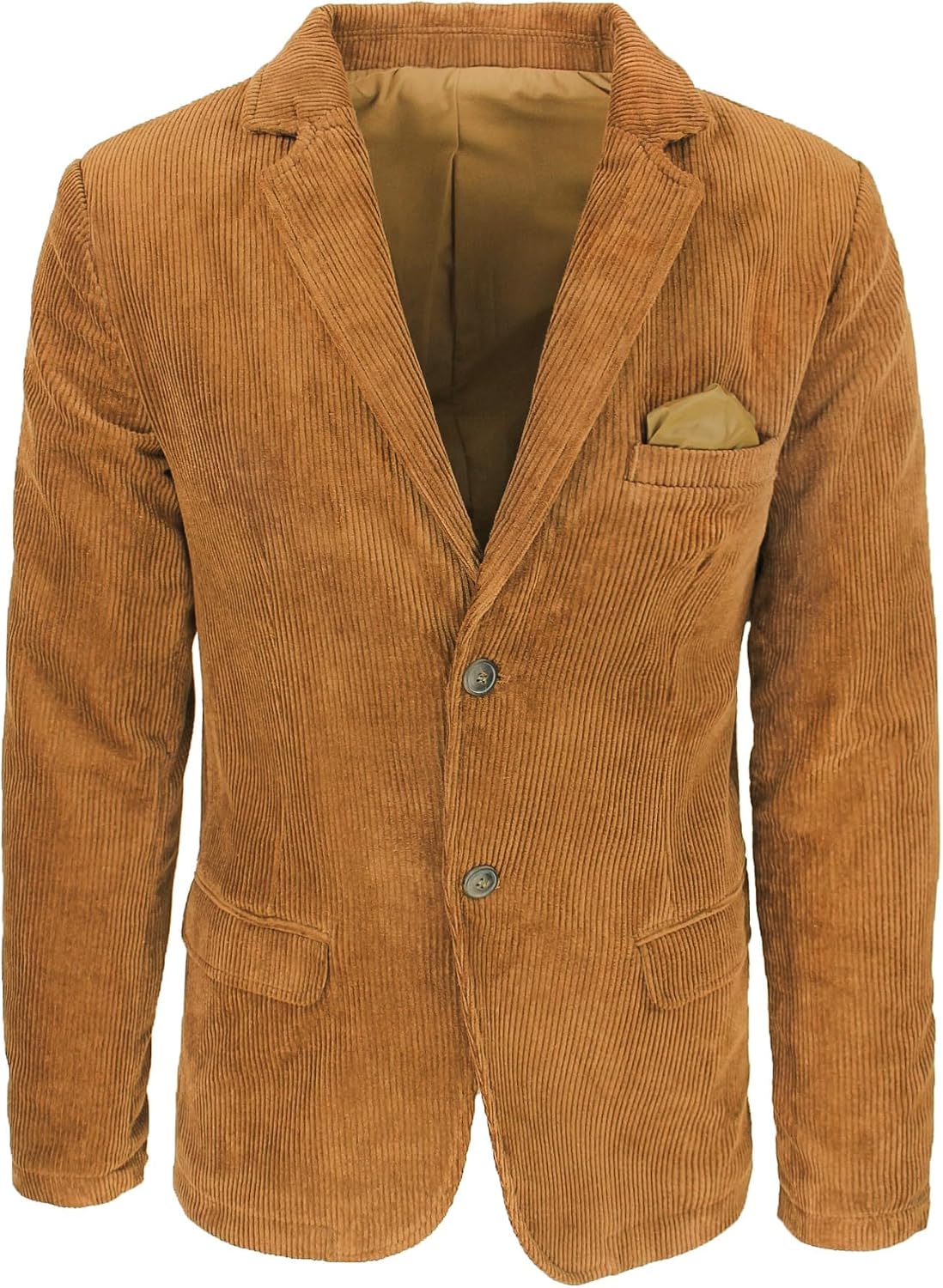 Men's Corduroy Blazer Business Trip Office Two Buttons Suit Jacket Coat