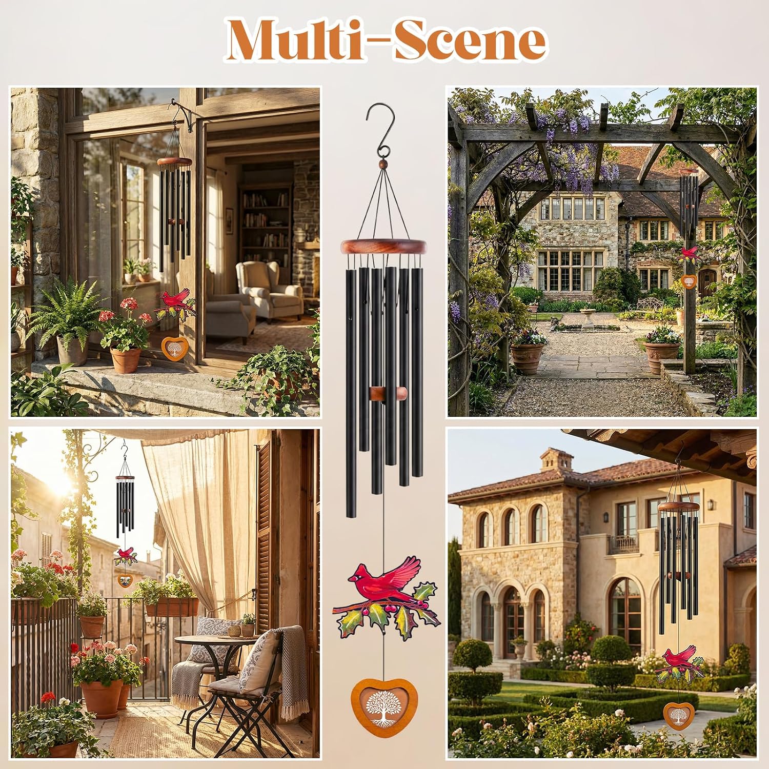 36 Inch Memorial Wind Chimes for Loss of Loved One, Sympathy Gifts for Loss of Mother, Father, Brother, Sister
