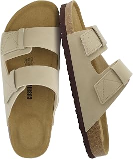 CUSHIONAIRE Men's Lynx Cork footbed Sandal with +Comfort