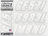 Vista 58 de Stiffie Techtron Vino/Negro 7,6 cm Adhesivos para Registro de Barcos y Motos Acuáticas • Pegatinas de Números y Letras