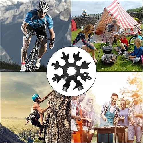 Miniatura 4 de Regalos de calcetines para adultos, hombres, regalos para papá, multiherramienta, paquete de 2 herramientas manuales de copo de nieve 18 en 1,