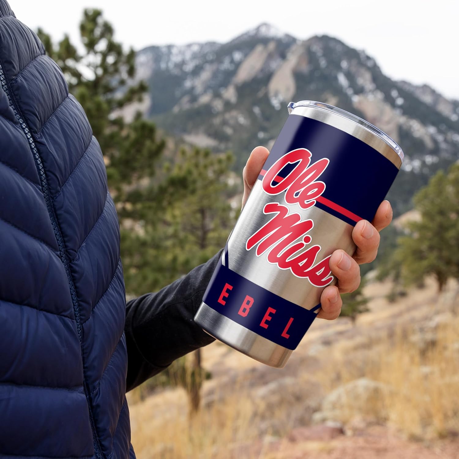 Rico Industries NCAA University of Mississippi - Ole Miss 20oz Stainless Steel Tumbler with Lid - Great For Coffee, Tea, Water or Cocktails - Image 2