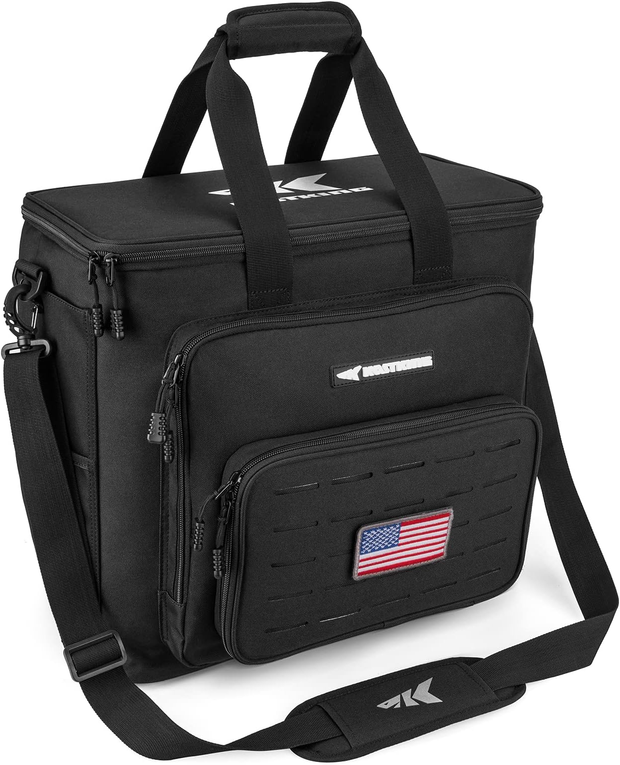 KastKing Karryall Fishing Tackle Bags for Saltwater or Freshwater Fishing - Water Resistant Material - Fishing Gear Storage - Large Black
