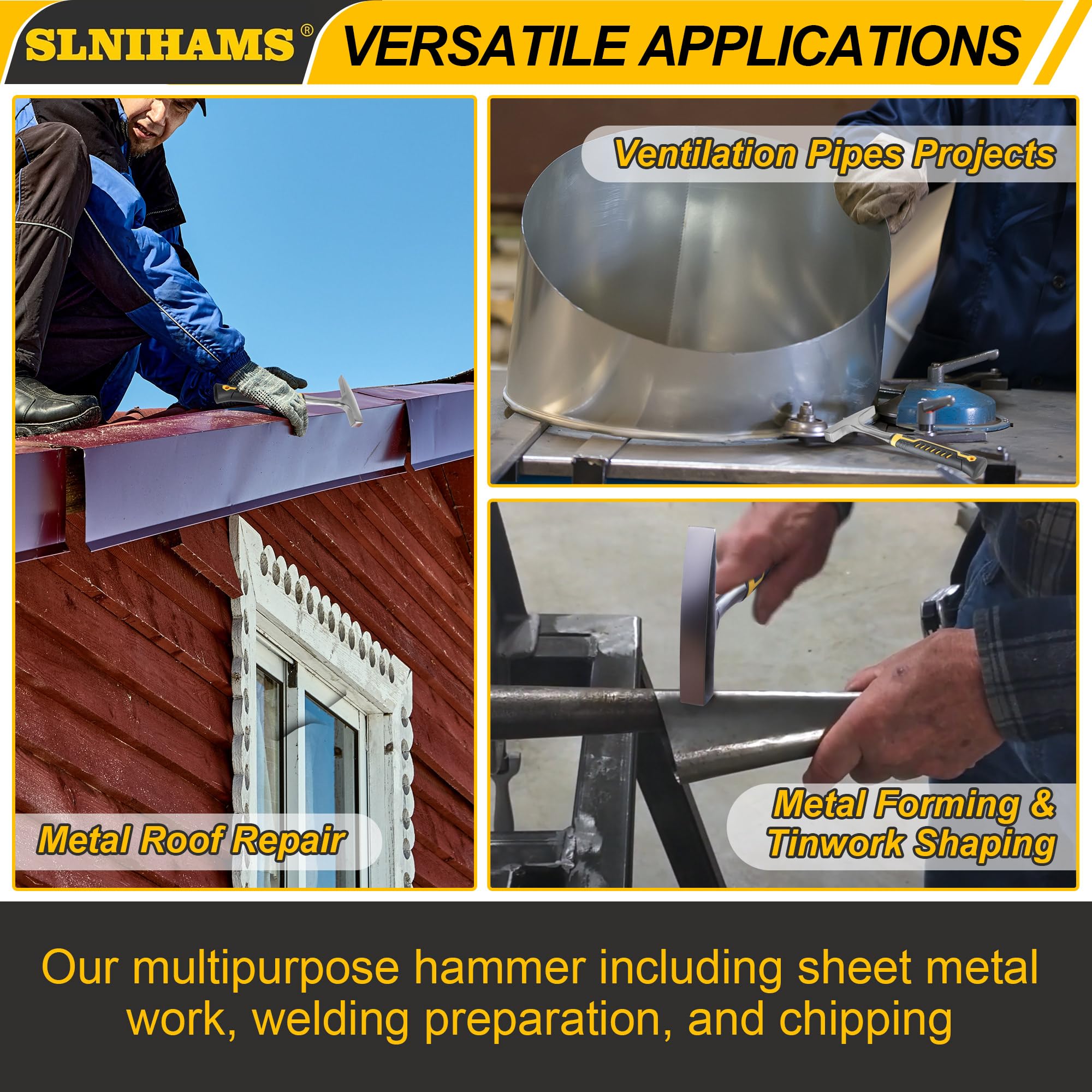 SLNIHAMS 18oz Sheet Metal Hammer - Durable & Comfortable -6
