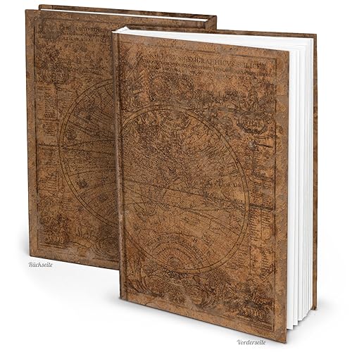 Logbuch-Verlag XXL diario taccuino appunti notes A4 vuoto scrivere personale marrone antico mondo copertina rigida vintage