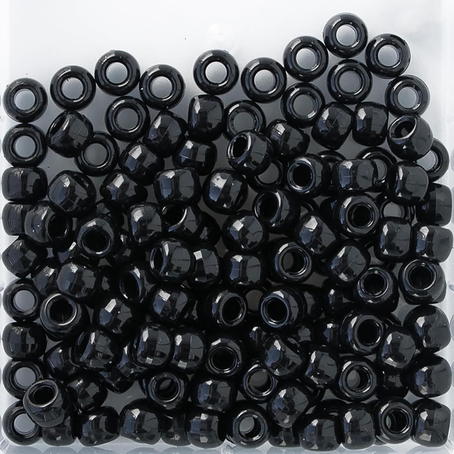 The Beadery - 9x6mm Barrel Pony Bead, Black - 900 Pieces - 750V052
