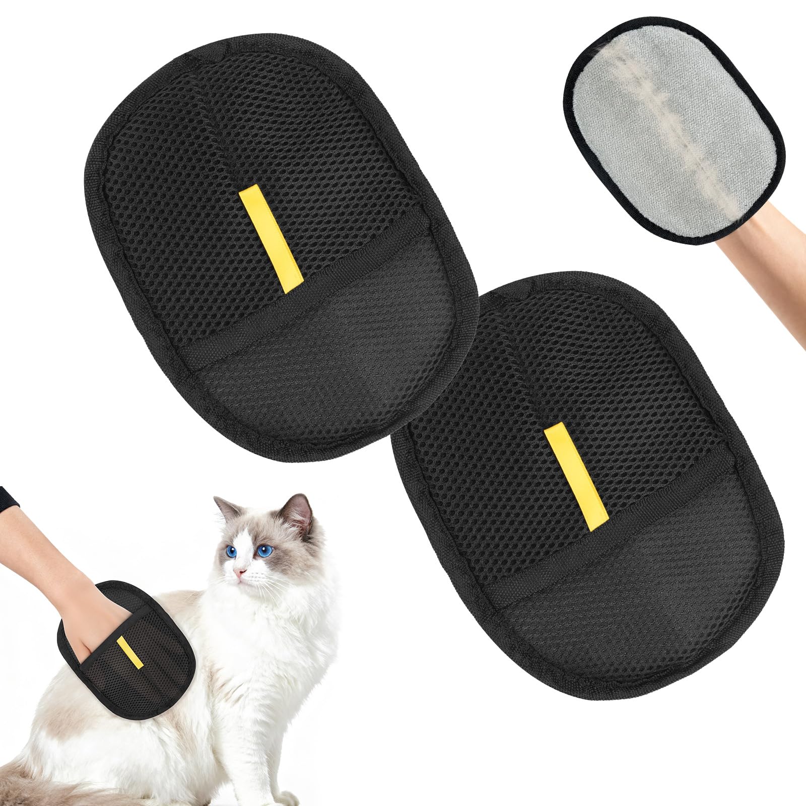 2 Stück Tierhaarentferner Handschuh – Magnetisch‑statische, Waschbare & Wiederverwendbare Haustier Haarentferner Handschuhe für Hunde & Katzen auf Möbel, Kleidung & Auto