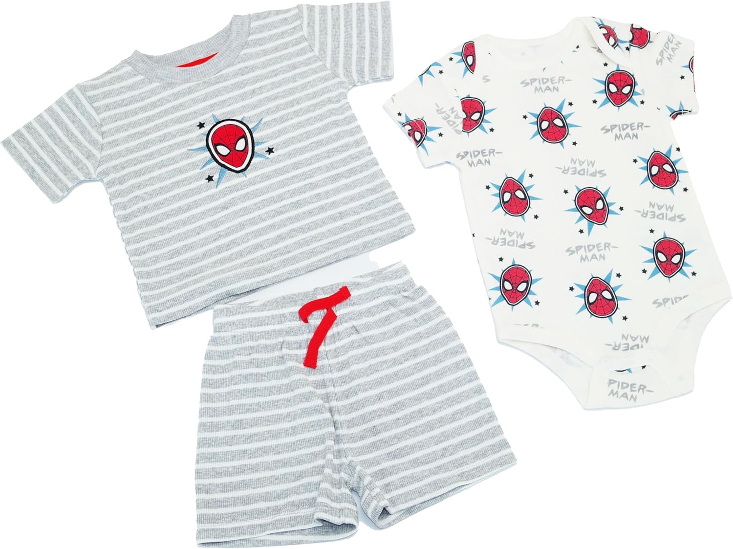 Magic Threadz Disney Clothes Baby Boys 3-Piece Short Set – Mickey, Pooh, Simba, Dumbo, & Spiderman Outfit Set (0M–9M)