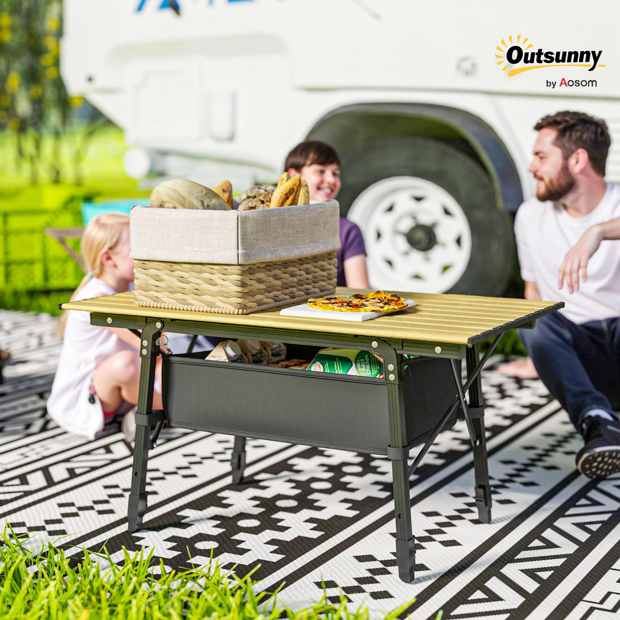 Amazon.com : Outsunny 3ft Portable Camping Table with Storage Bag