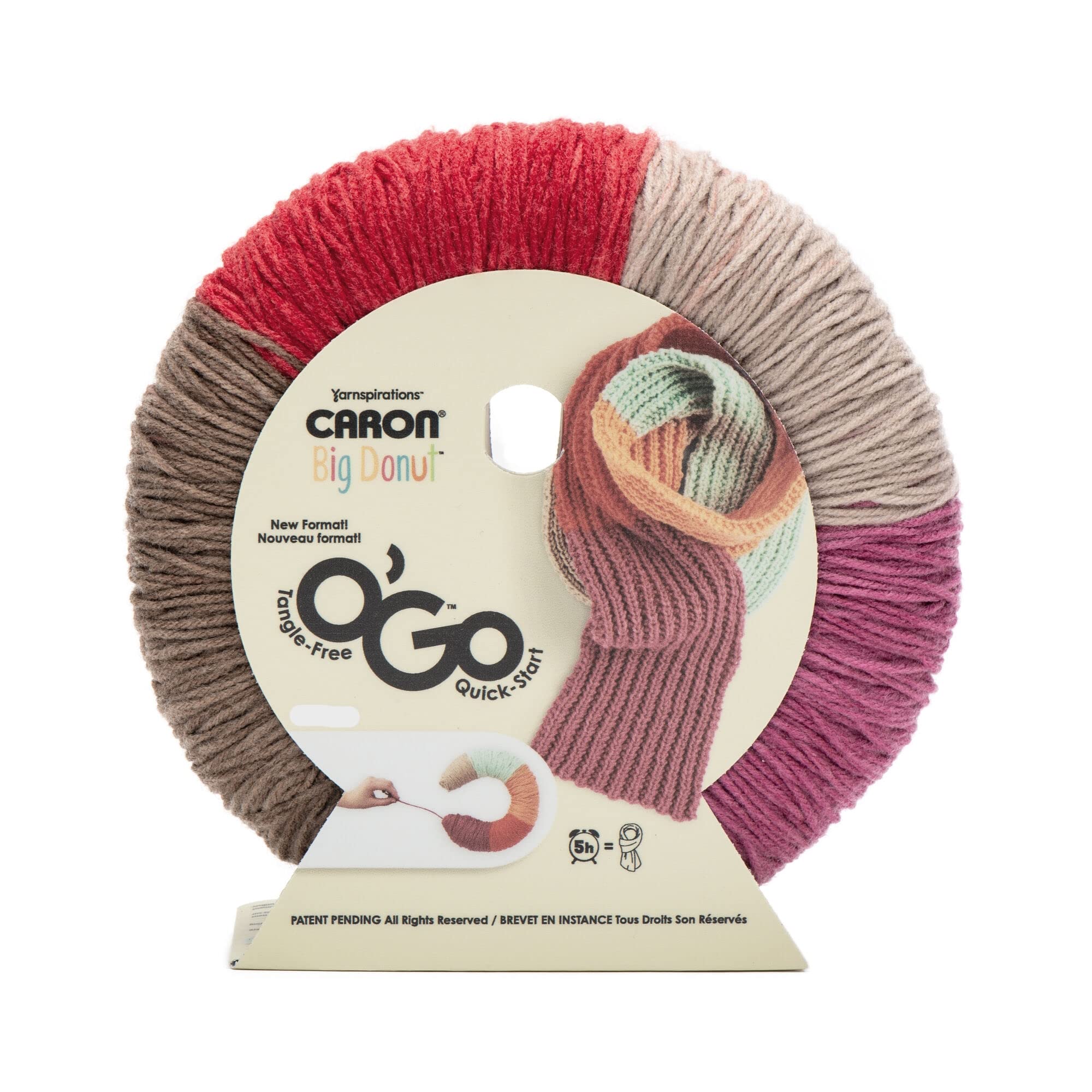 Amazon.com: Yarnspirations Caron Big Donut O'Go Yarn Raspberry