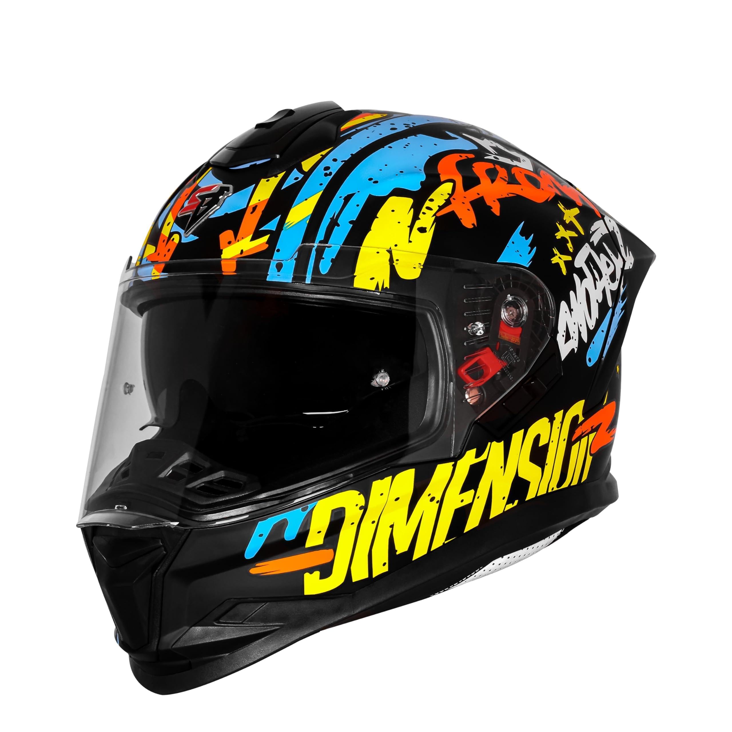 Steelbird SBH-57 Fighter F10 Graphic Helmet ISI and DOT Certified Full Face Helmet for Men with Inner Silver Sun Shield-picture-10