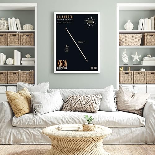 Miniatura 2 de Ellsworth Air Force Base (KRCA) - Military Runway Print - Military Base Runway - Airfield Map Art - US Air Force Base Art - US Air Force Base Runway