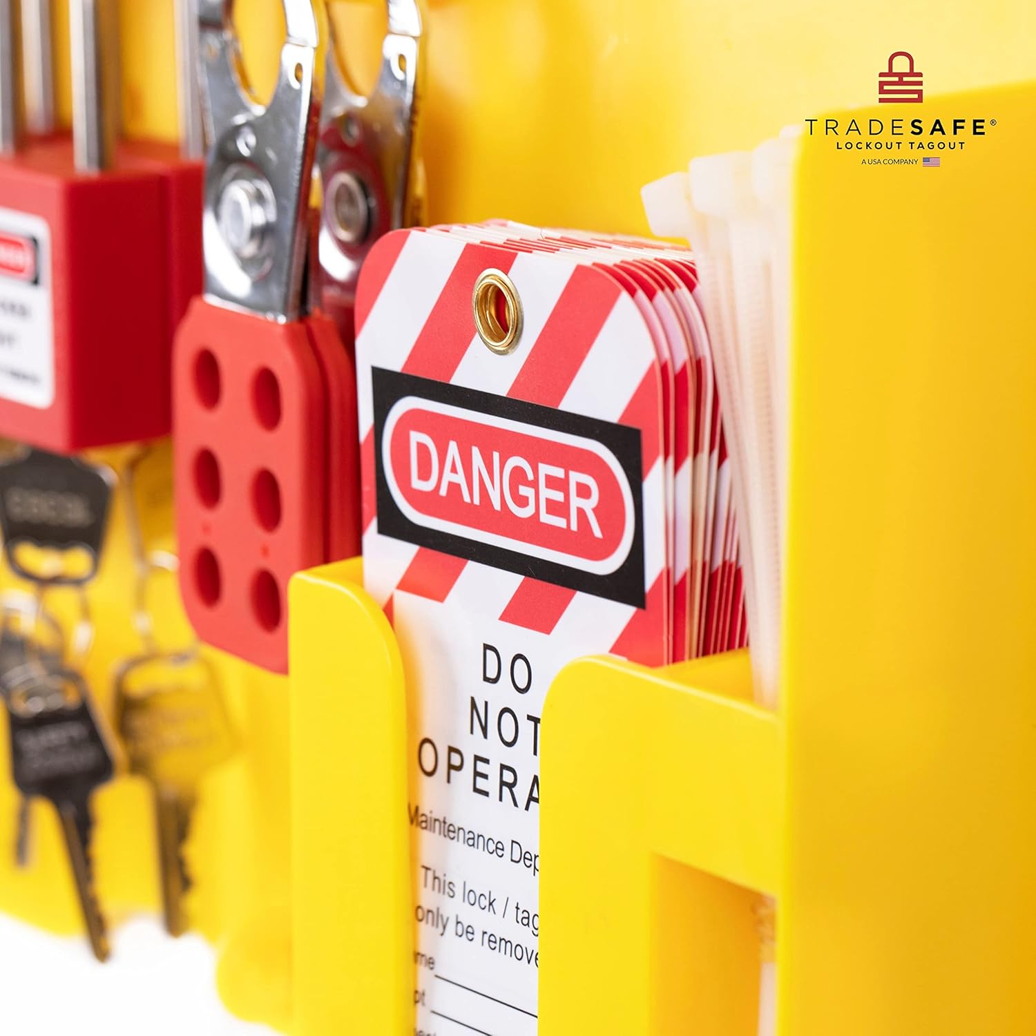 Buy TRADESAFE Lockout Tagout Station with Loto Devices 14 Pack Safety