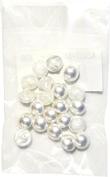 Bell Art AZNUT-343 Pearl Buttons, 0.3 inches 8 mm, Col.00, 20 Count