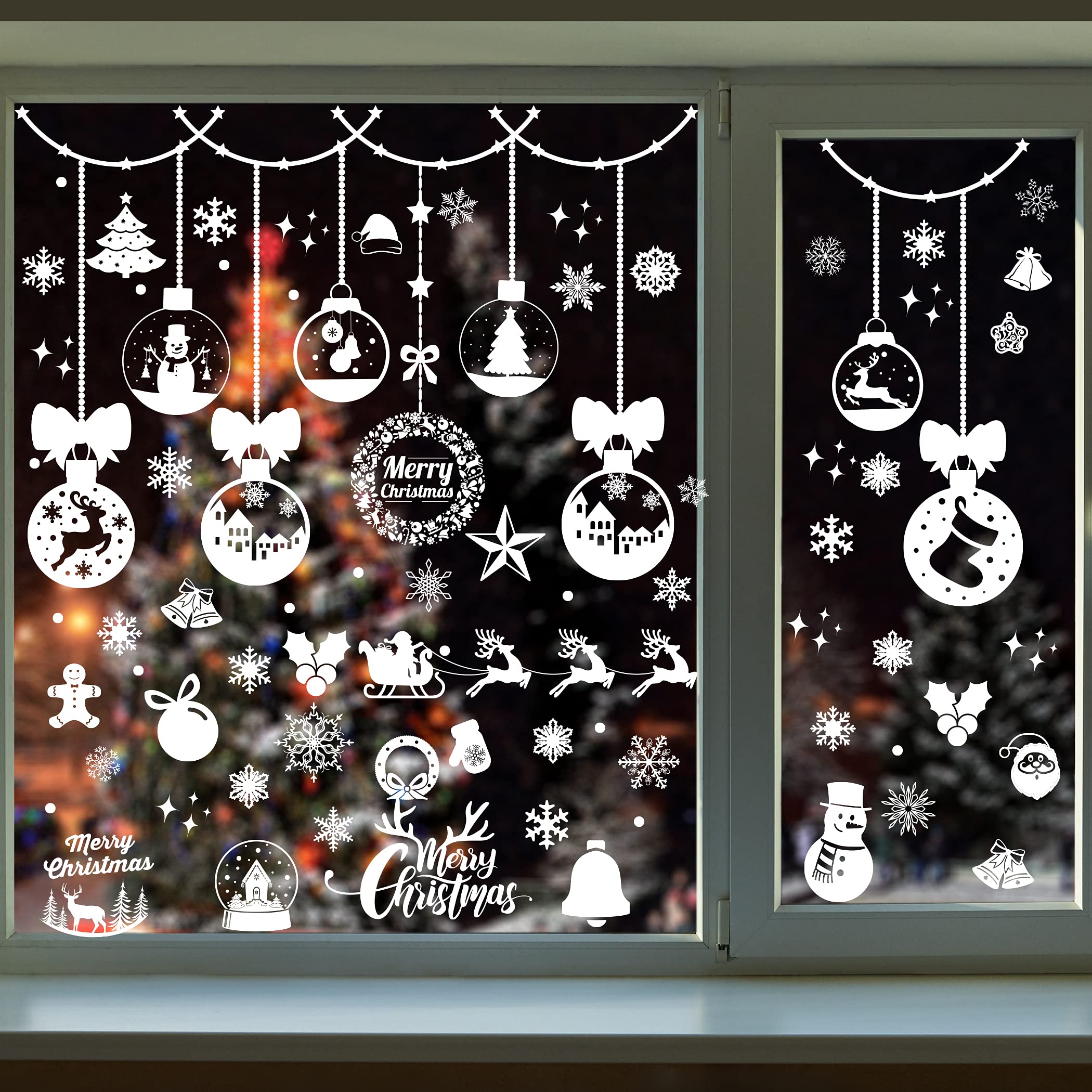 Coffret de décoration,Autocollants de noël pour fenêtre,décorations