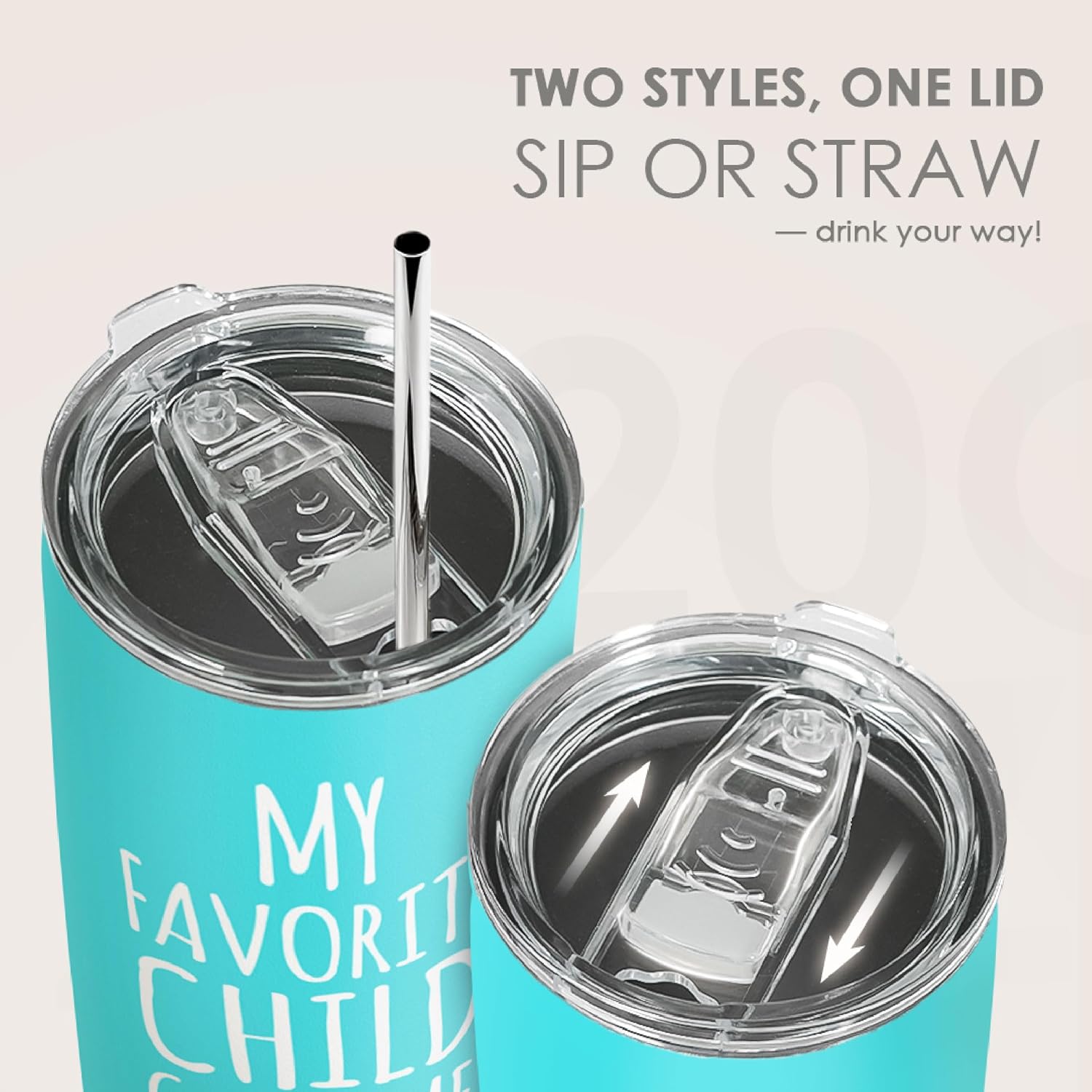 SANDJEST Mom Tumbler Gift for Mom from Son, Daughter - My Favorite Child Gave Me This Cup 20oz Insulated Travel Mug - Awesome Mother's Day, Birthday, Christmas Tumblers Gifts Idea for Moms - Image 6