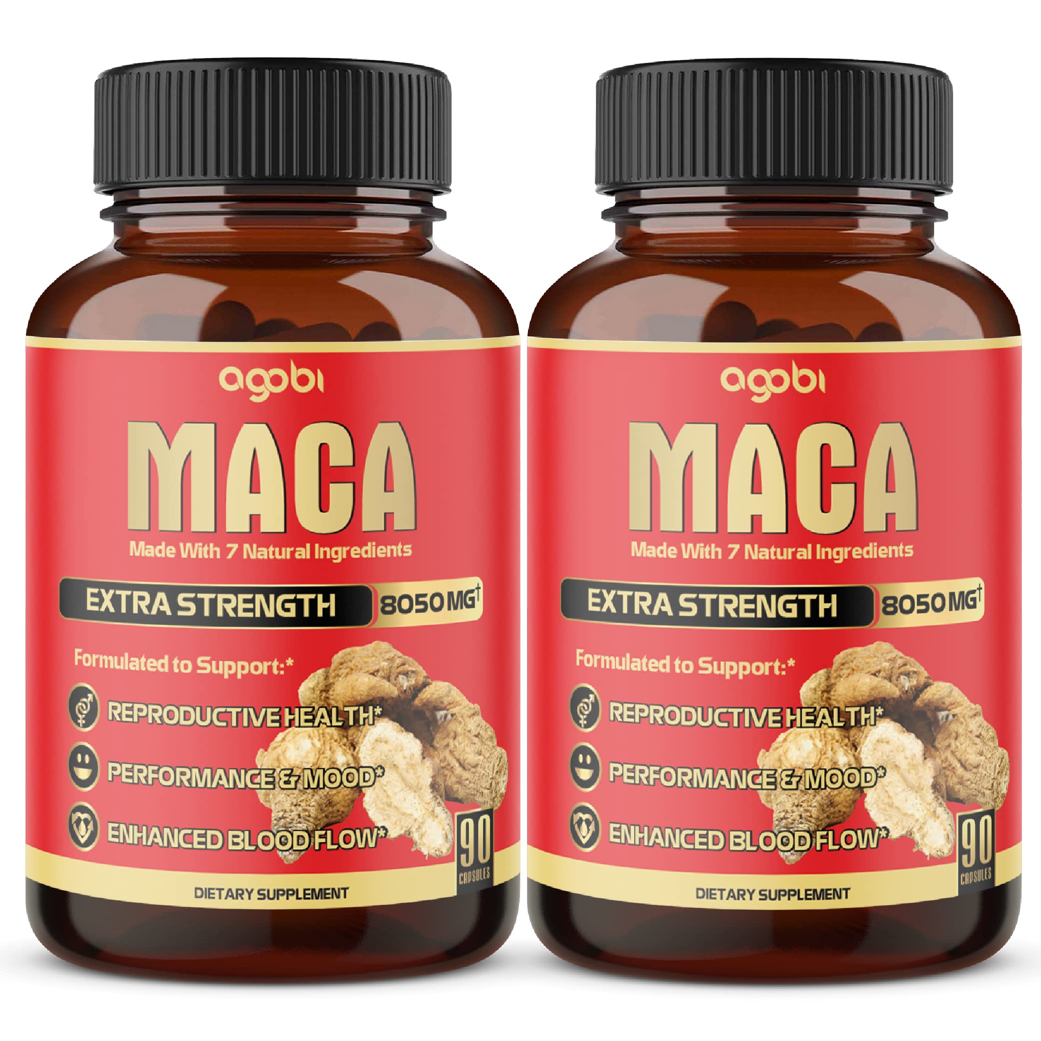 2Packs Maca Root Capsules 7in1 Equivalent 8050mg Powder Blended