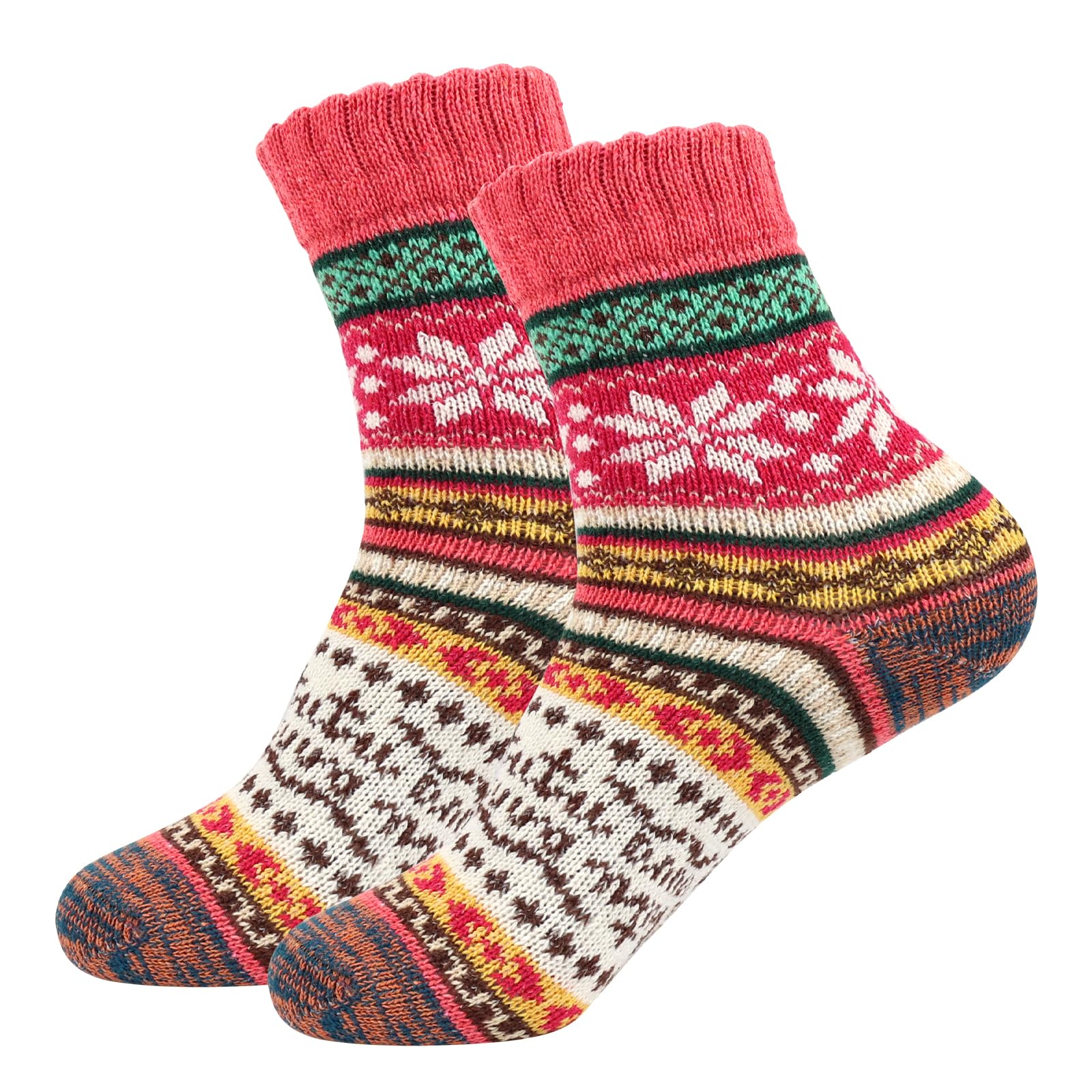 Fachoi Unisex Pink Women Thermal Socks, Winter Warm Ladies Sock 4-7, Christmas Gifts For Women Mum Daughter Grandma Ladies Wife Friends F6-Fymqw (Pink)