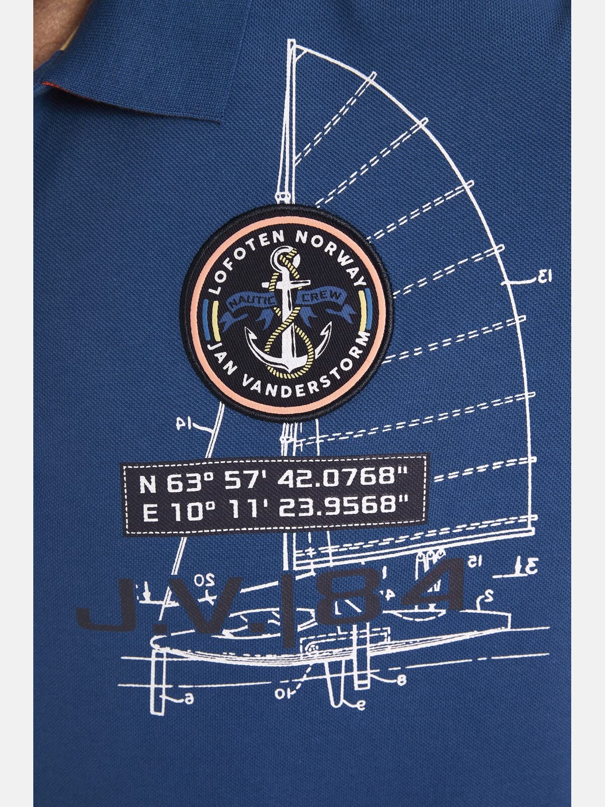 Jan Vanderstorm Herren Poloshirt Nicco | maritim mit Segel-Motiven, große Größen L–7XL, bequemer Comfort-Fit für Männer, Polokragen, 100% atmungsaktives Baumwollpiqué