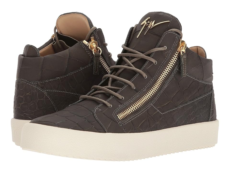 

Giuseppe Zanotti May London Stamped Mid Top Sneaker (Khaki) Men's Shoes