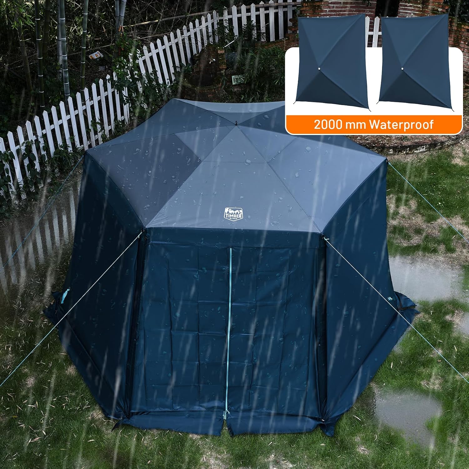 Timber Ridge Pop Up Gazebo Tent, 12.1 x 10.5 ft, Waterproof Screen House with Wind Panels, UV Protection, Navy Blue