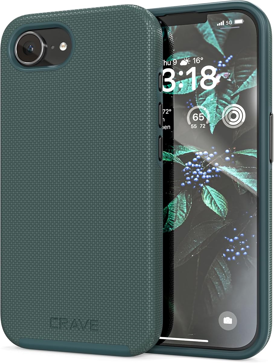 Crave Dual Guard Compatible with iPhone 16e Case, Shockproof Protection Dual Layer Case for iPhone 16e (6.1") - Forest Green