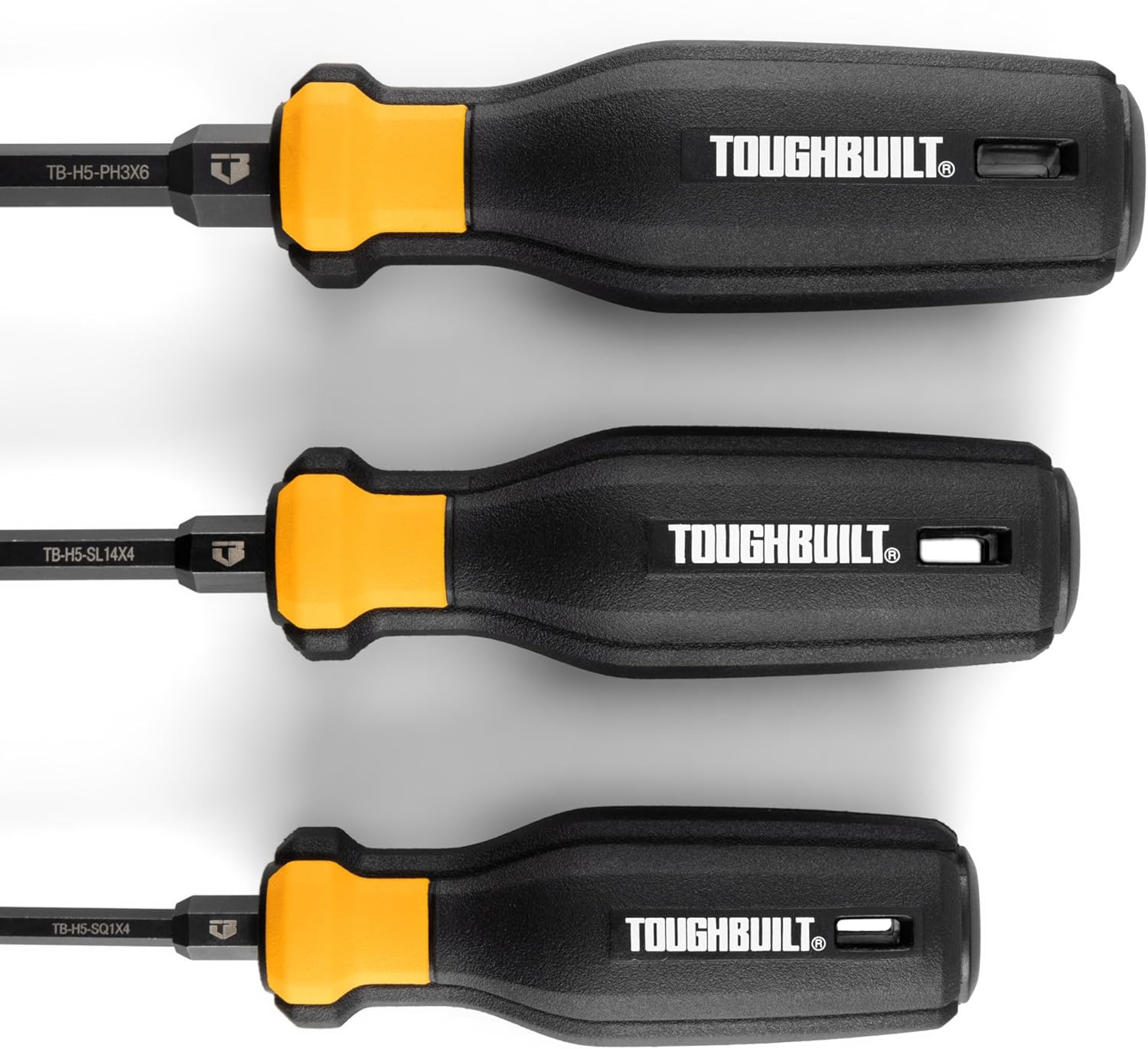ToughBuilt – 8-Piece Standard Screwdriver Set TB-H5S8-A, Heavy-Duty Magnetic Tip Screwdrivers with Precision-Machined Blades, Ergonomic Grip Handles & Durable Alloy Steel Shafts (TB-H5S8-A)