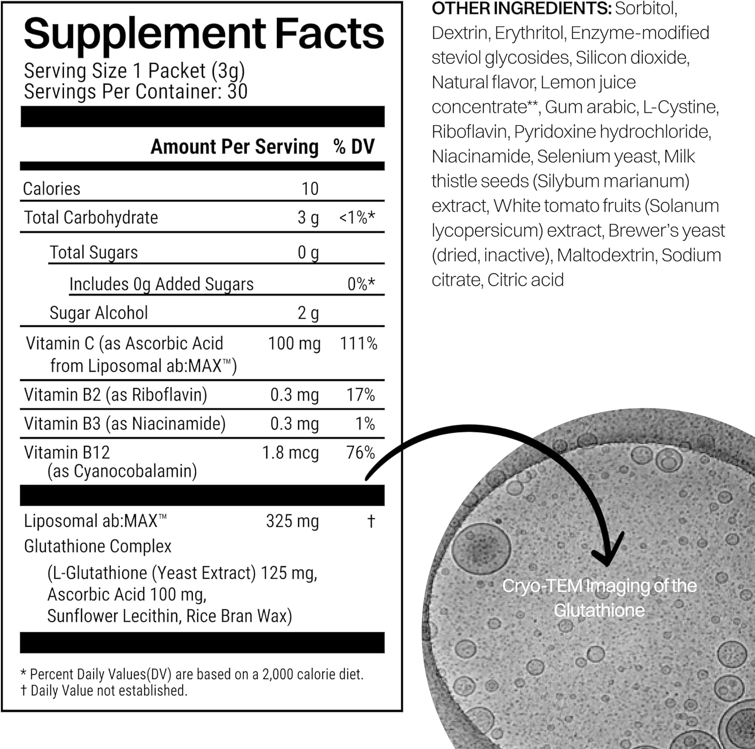 Liposomal Glutathione Powder, 125mg L-Glutathione Sugar-Free Flavored Packets, 100mg Vitamin C, Powerful Antioxidant Supplement for Skin, Beauty Health & Detox Support, 30 Packets - Lemon - Image 5