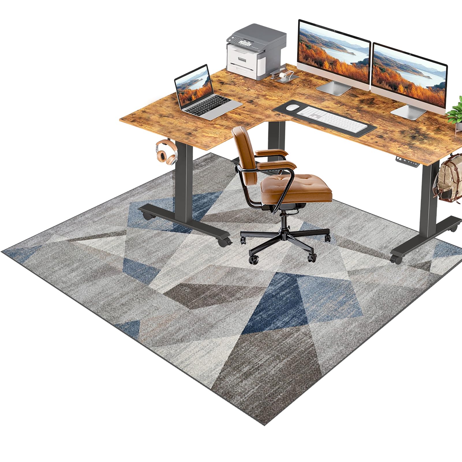 RxiBeFuw Office Chair Mat for Carpeted Floor 70 x 120 cm, Low/No Pile Carpet Protector Chair Mat for Easy Glide, Gaming Chair Mat Non-Slip Desk Chair Mat, Rectangular Floor Protector for Chairs — image 1