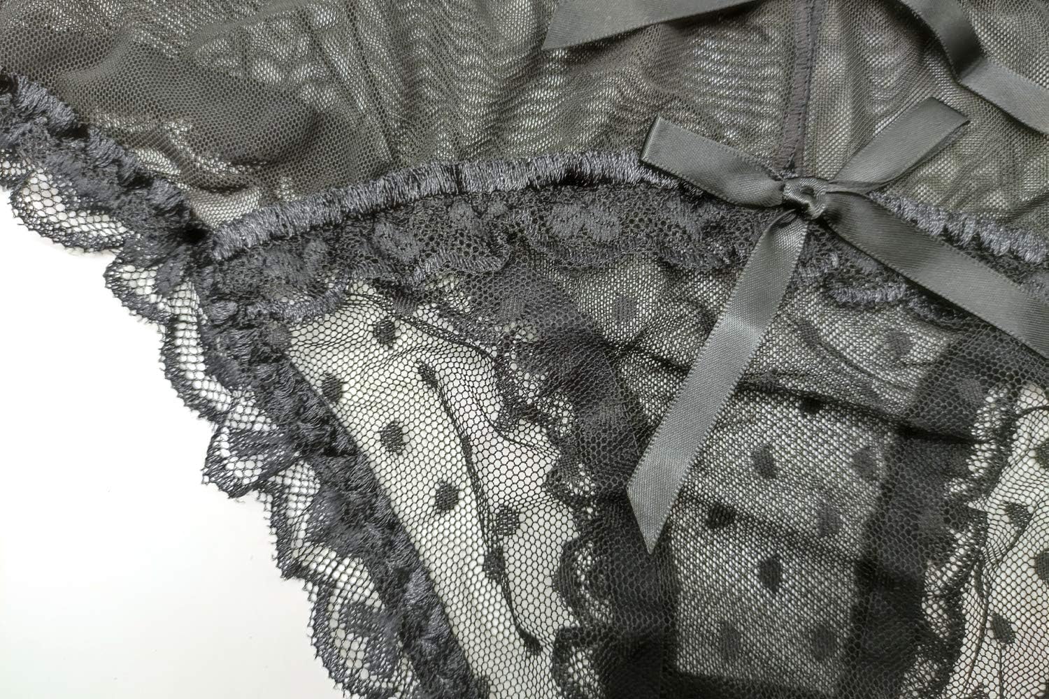 Confonze Women's Sexy Lace Panties Bowknot Briefs Hipster Mesh Knickers Midnight Lingerie Underwear - Image 2