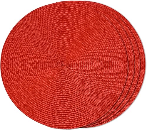 Miniatura 23 de FunWheat Juego de 6 manteles individuales redondos trenzados para mesas de comedor, tejidos, lavables, antideslizantes, pequeños de 13 pulgadas (S