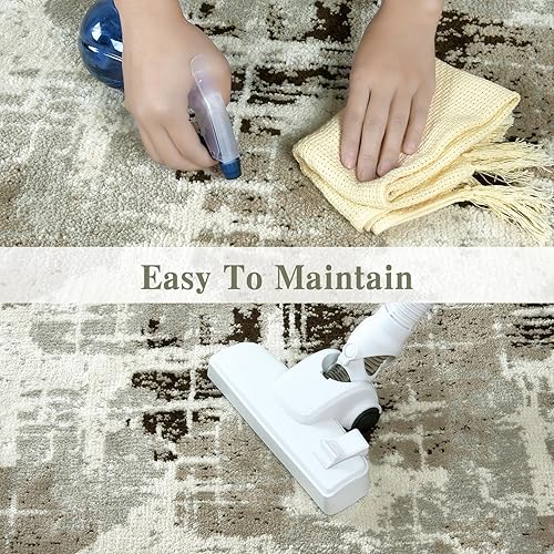 Miniatura 5 de Zacoo Alfombras de área de 9 x 12 pies para decoración de sala de estar y dormitorio, alfombra moderna de pelo bajo, alfombra abstracta suave