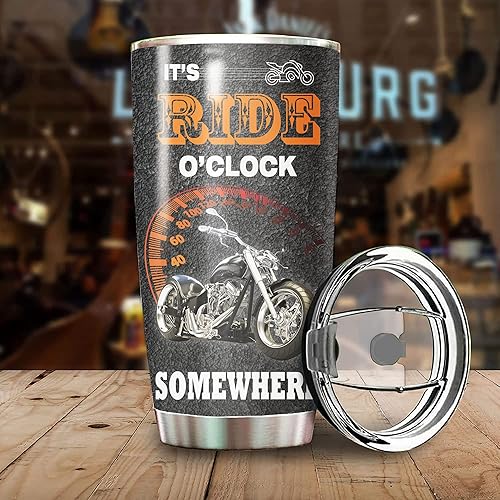 Miniatura 3 de Vaso de motocicleta personalizado de acero inoxidable, regalos de motocicleta para hombres, vasos de café con nombre personalizado, taza de viaje de