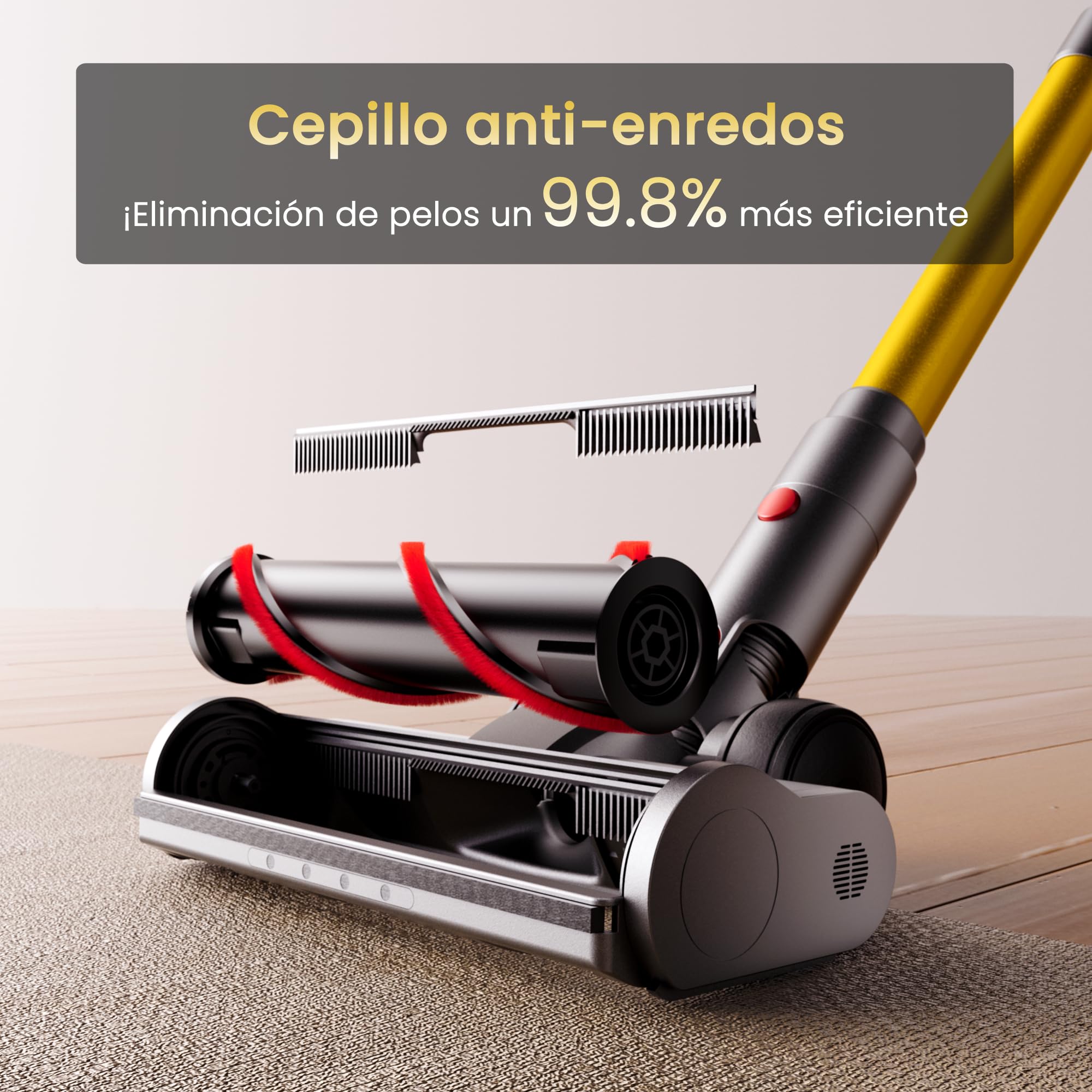 X7 Aspiradora Sin Cable, 55 kPa, 600 W, 80 Min, Base Mural | Aspiradora Escoba Con Modo AUTO, Pantalla LED, Sensor De Polvo Y Cepillo Antienredos Para Suelos, Alfombras Y Mascotas