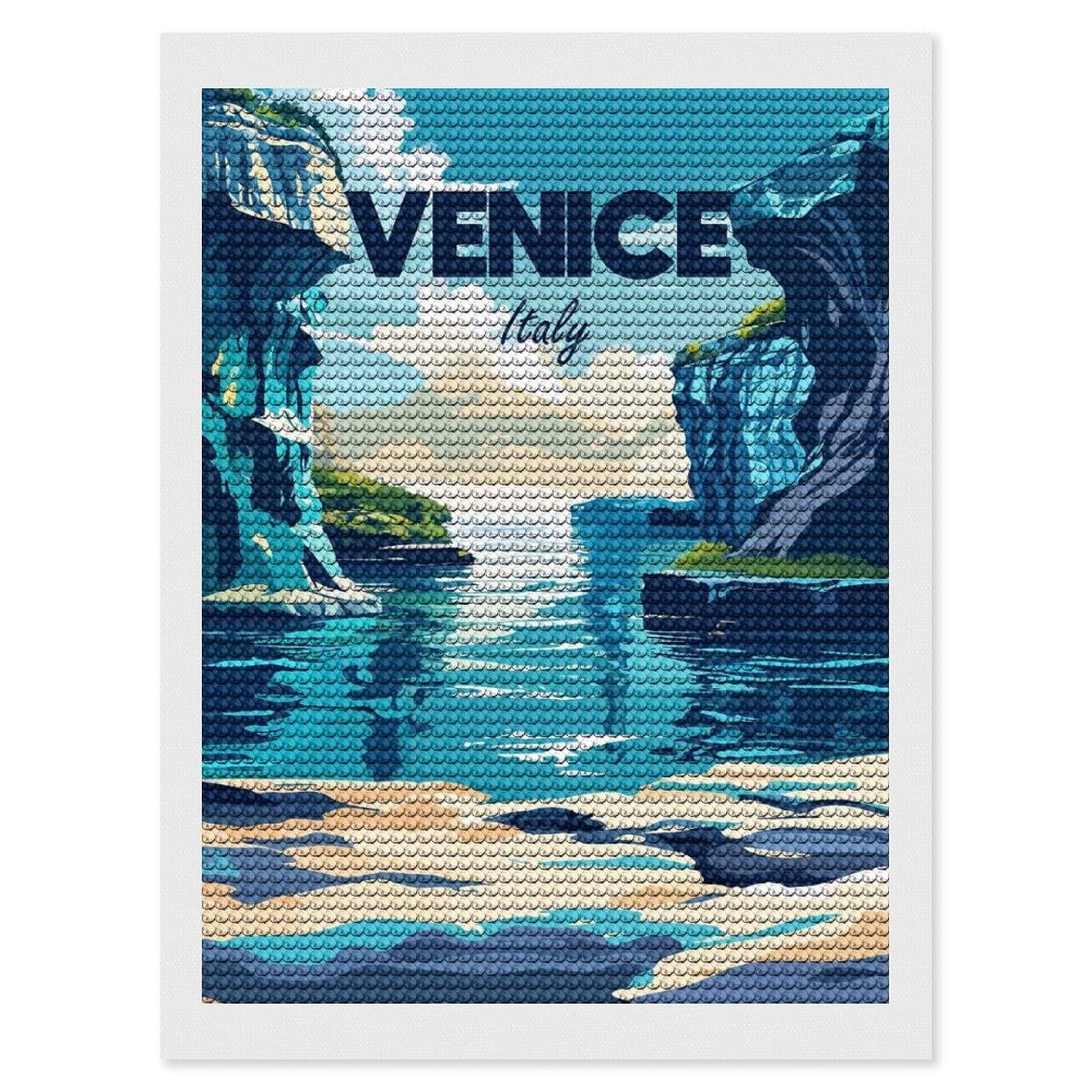 Junmoney Venice, Italy Travel (2) Diamond Art Canvas 12"x16", Easy Handmade Project, Complete Accessories, Bedroom Decor, Birthday Gift