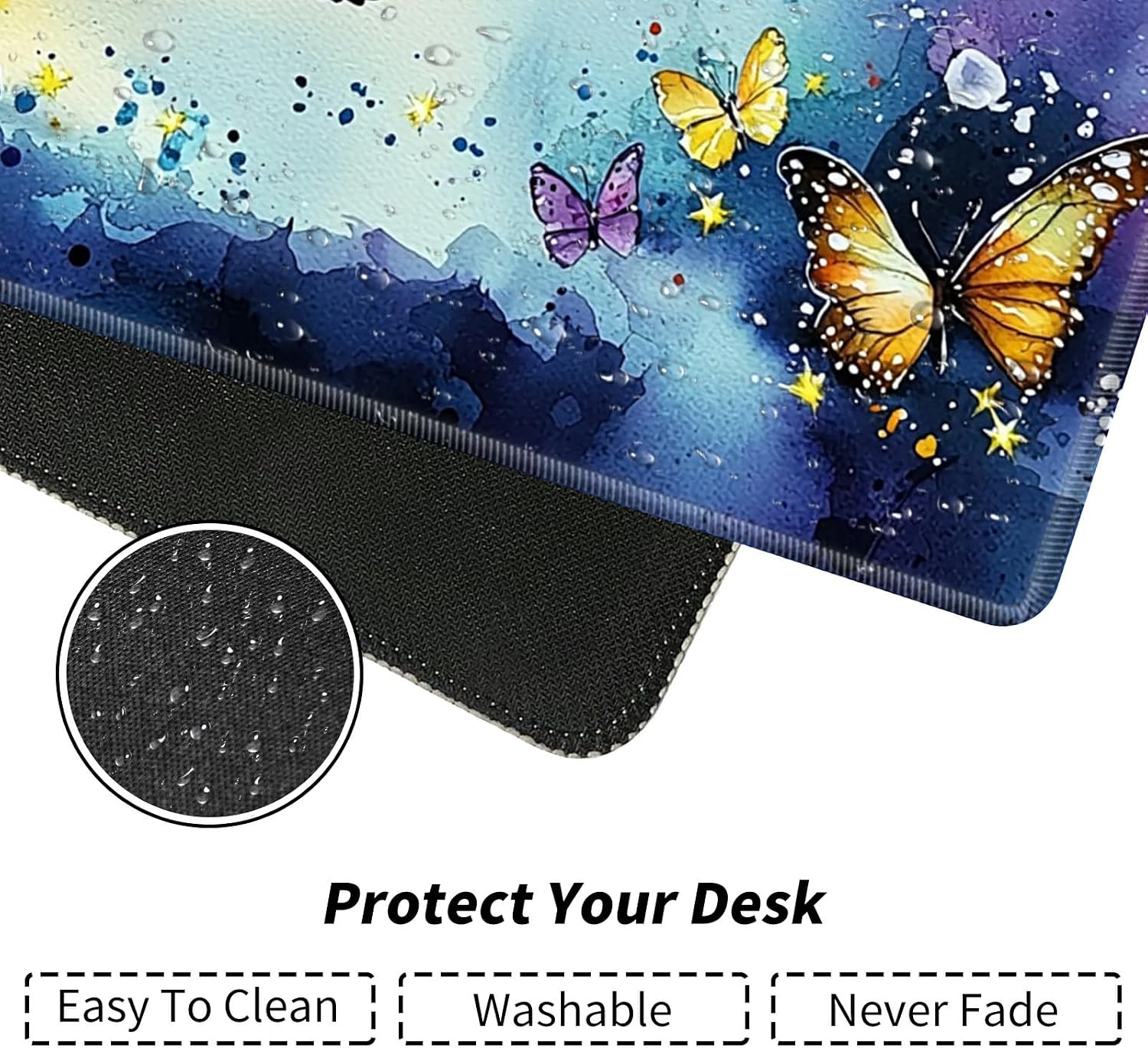 Black Cat with Butterflies for MTG & TCG Playmat Mouse Pad,BFDHGQZC 24" x 14" Game Mat for MTG/RPG/CCG Trading Card Game Playmats Table Mat Perfect for Card Games Video Games Computer Office