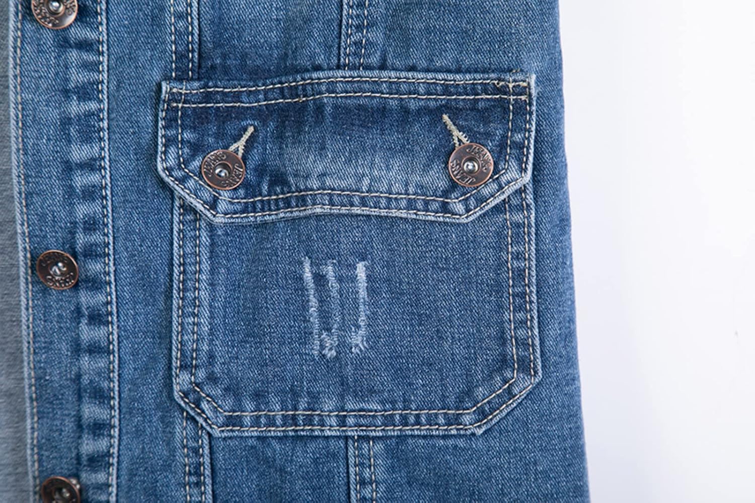 HALITOSS Women Button Down Mid Long Denim Jean Vest Waistcoat Sleeveless Jacket - Image 5