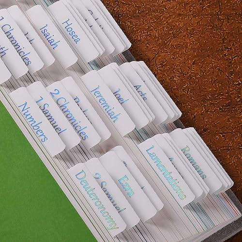 Reposition - Pestañas laminadas holográficas de la Biblia, calcomanías de impresión grande, pestañas bíblicas fáciles de leer y aplicar para mujeres