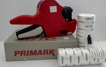 Primark P16 / 2 Line Price Labelgun Alpha/Numeric, Value Pack, Pricing Gun,Box White Labels, Ink Roller