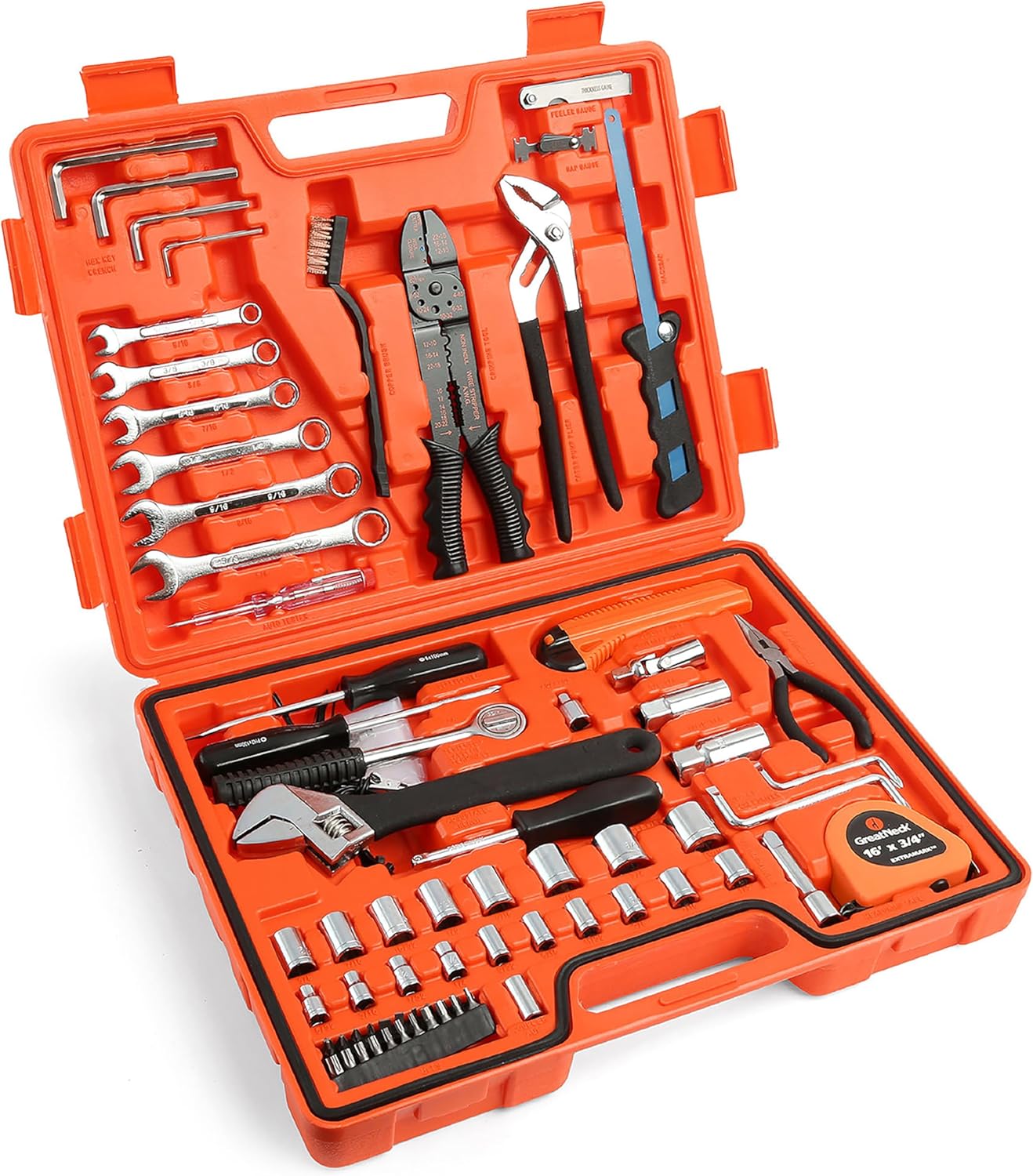 Great Neck MS125 125 Piece Marine Tool Set, Gifts for Men, Dad Gifts, High Visibility, Water-Resistant Boat Tool Box Case, Anti-Rust Chrome-Plated Boat Supplies And Accessories