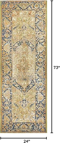 Miniatura 2 de Unique Loom Outdoor Traditional Collection - Alfombra Nosara (2 x 6 pies 1 pulgada, color verdebeige)