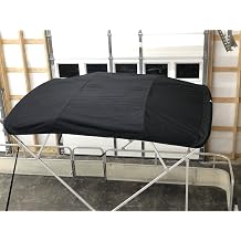 Replacement Bimini Top Canvas with Boot, Black 9 Long x 8.5 Wide, 16oz, 4 Bow, fits 97-103" Wide, Zippered Sleeves