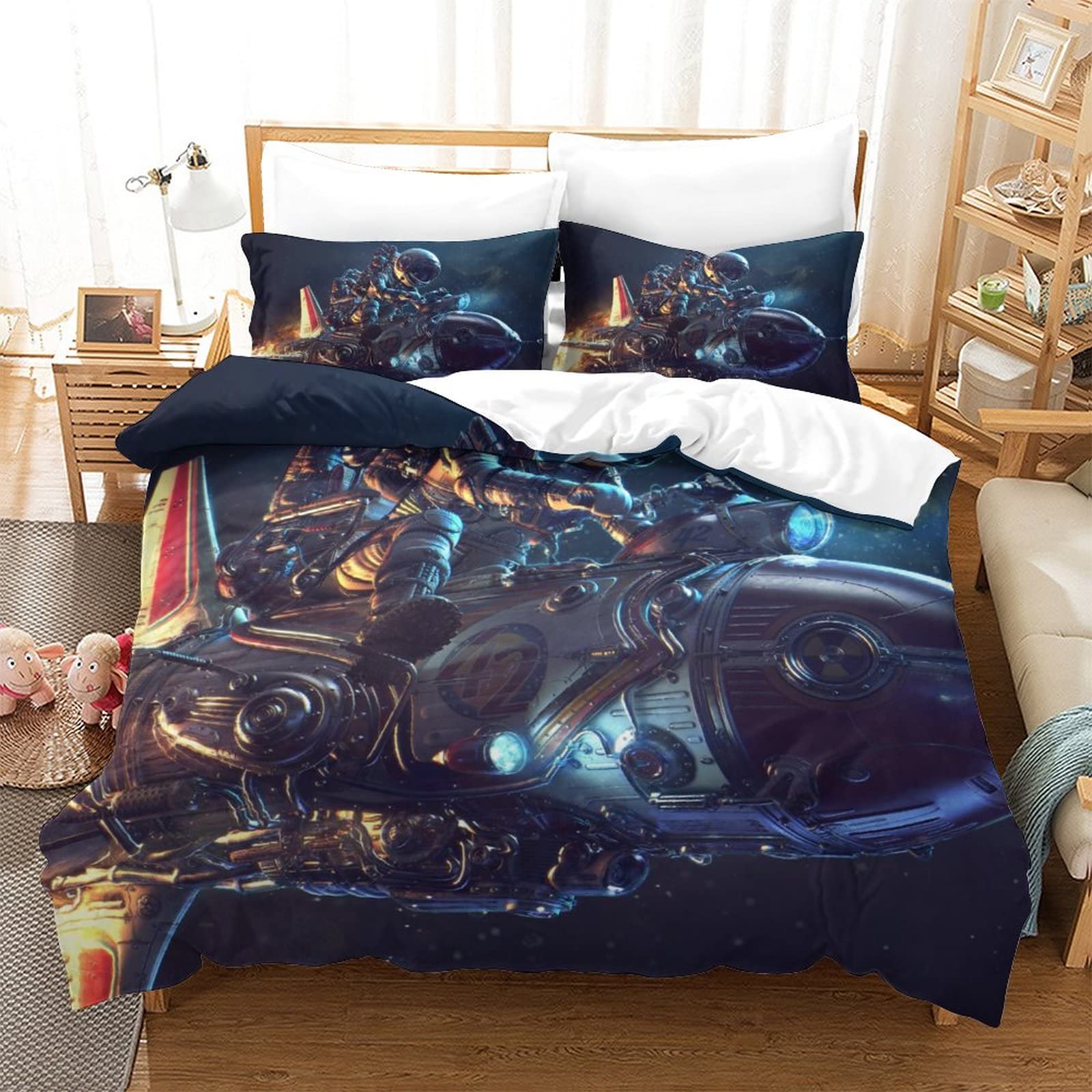 Housse de couette astronaute hypoallergénique contre allergies lit king
