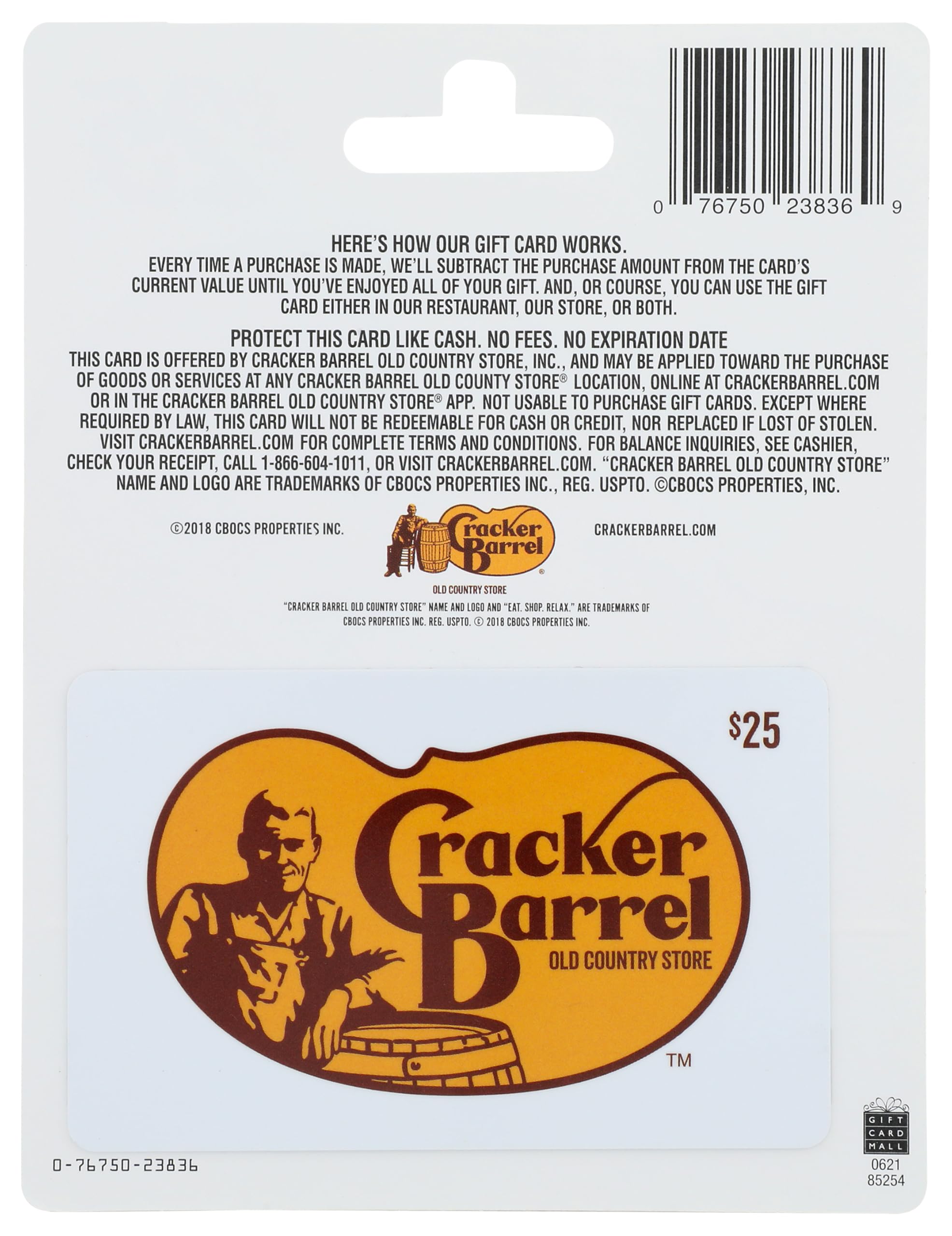 Amazon.com: Cracker Barrel Physical Gift Card : Gift Cards