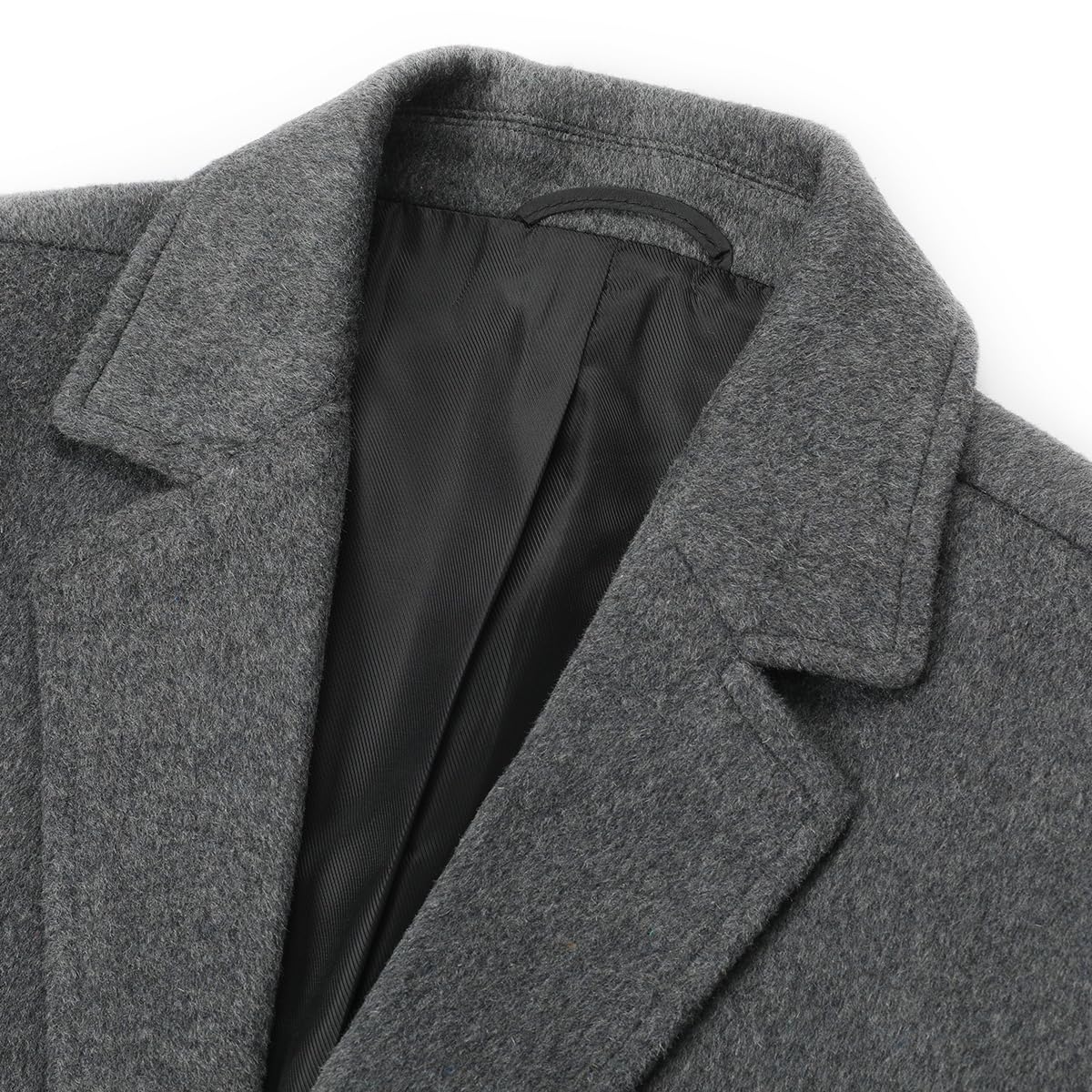 Allthemen Cappotto da Uomo Lungo Invernale Coat In Lana Outerwear Slim Fit Colletto Risvolto Trenchcoat Business
