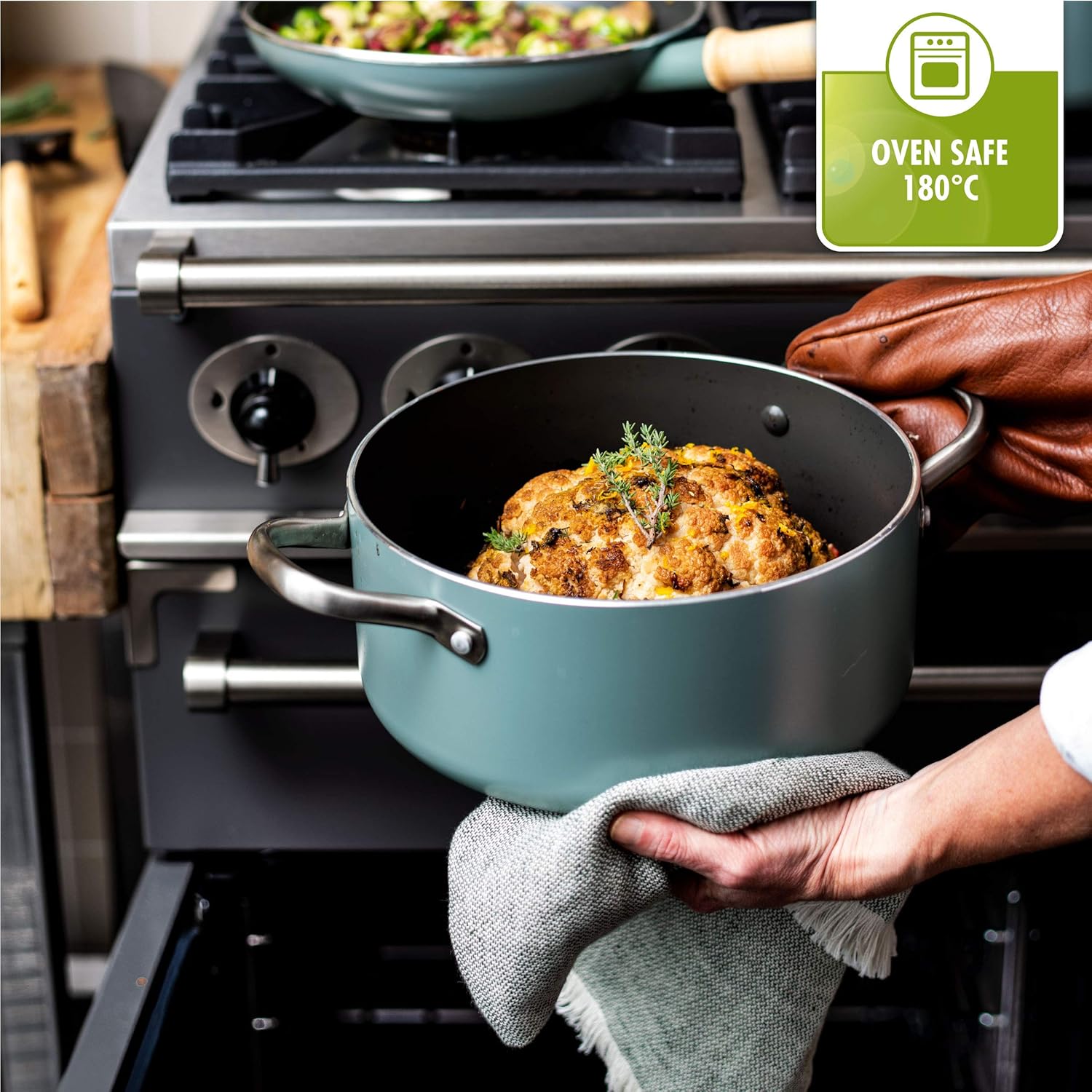 Up To 40% OFF Greenpan Mayflower Saucepan Set, 3 pcs, Dusty Green