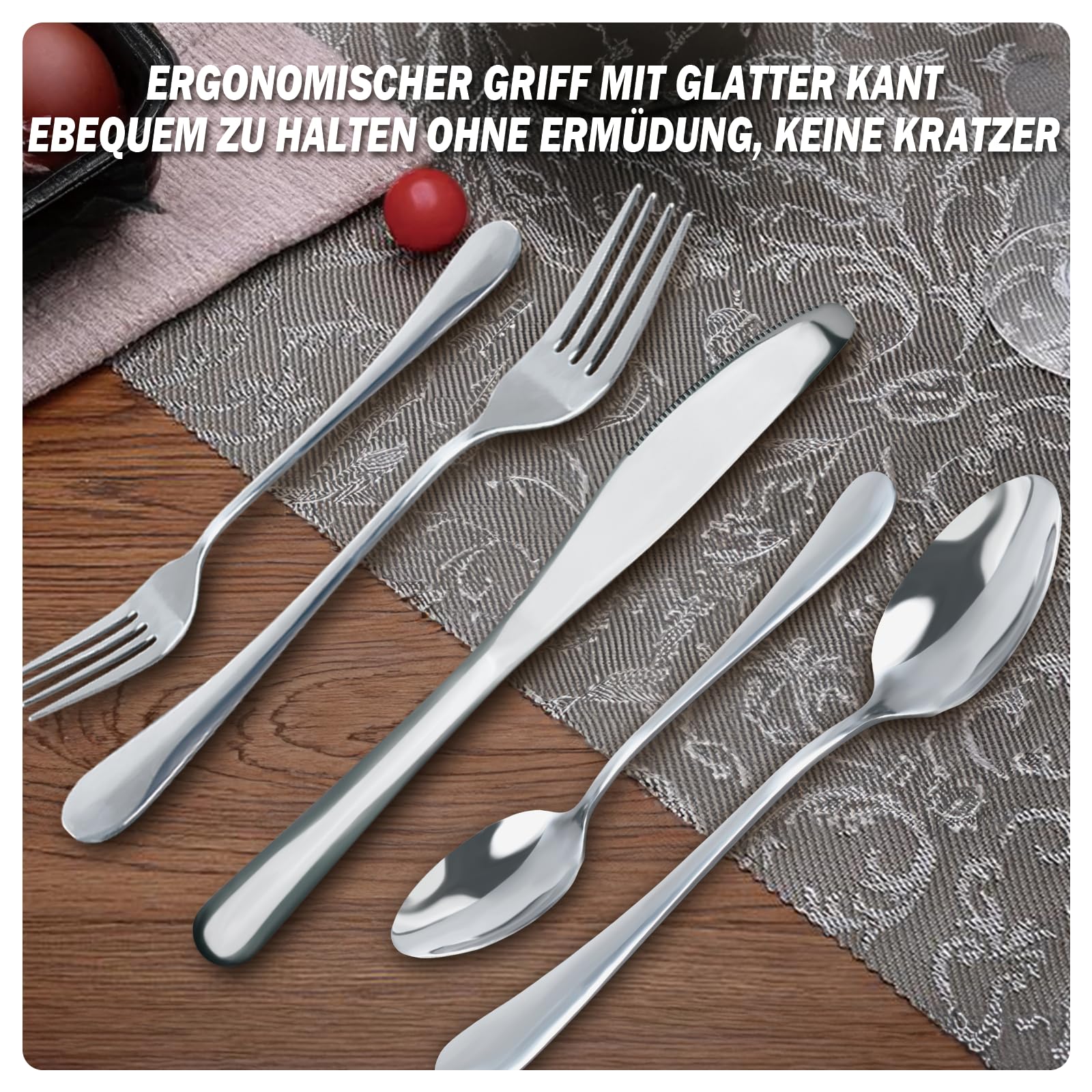 Set Posate 30 Pezzi Per 6 Persone – In Acciaio Inox 430, Con Portaposate Estensibile Per Cassetti 45-90 Cm, Elegante E Lavabile In Lavastoviglie