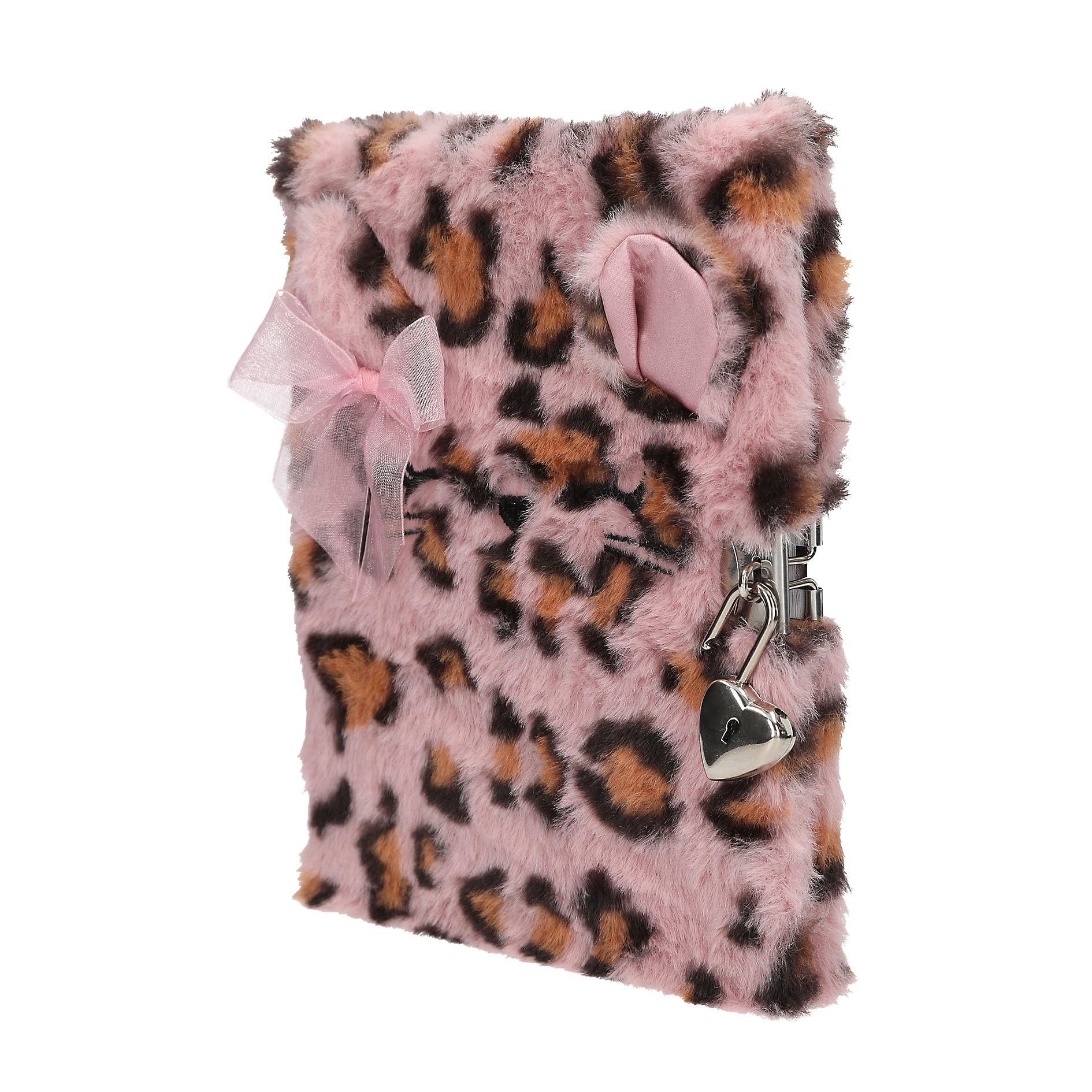 Journal Intime TOPModel - Carnet Rose Sécurisé Avec Cadenas Cœur, Motif Mannequin & Léopard, Idéal Pour Ados