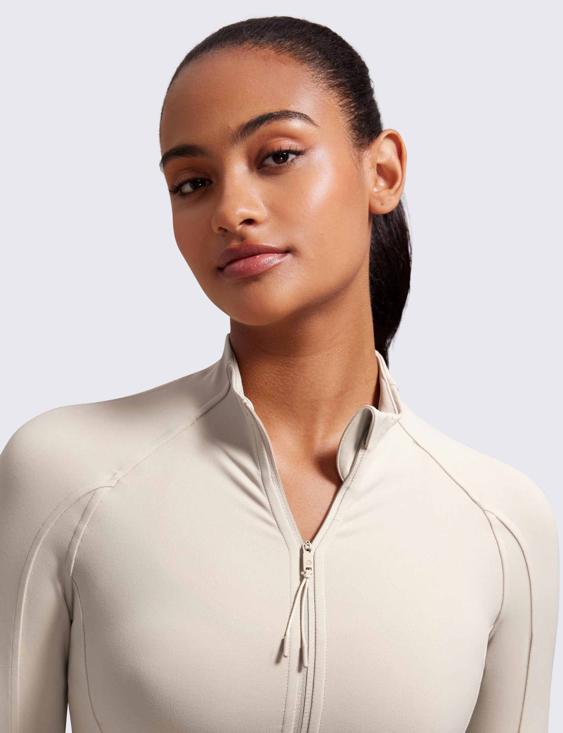 CRZ YOGA Mujer Butterluxe Chaqueta corta de entrenamiento con Cremallera Completa