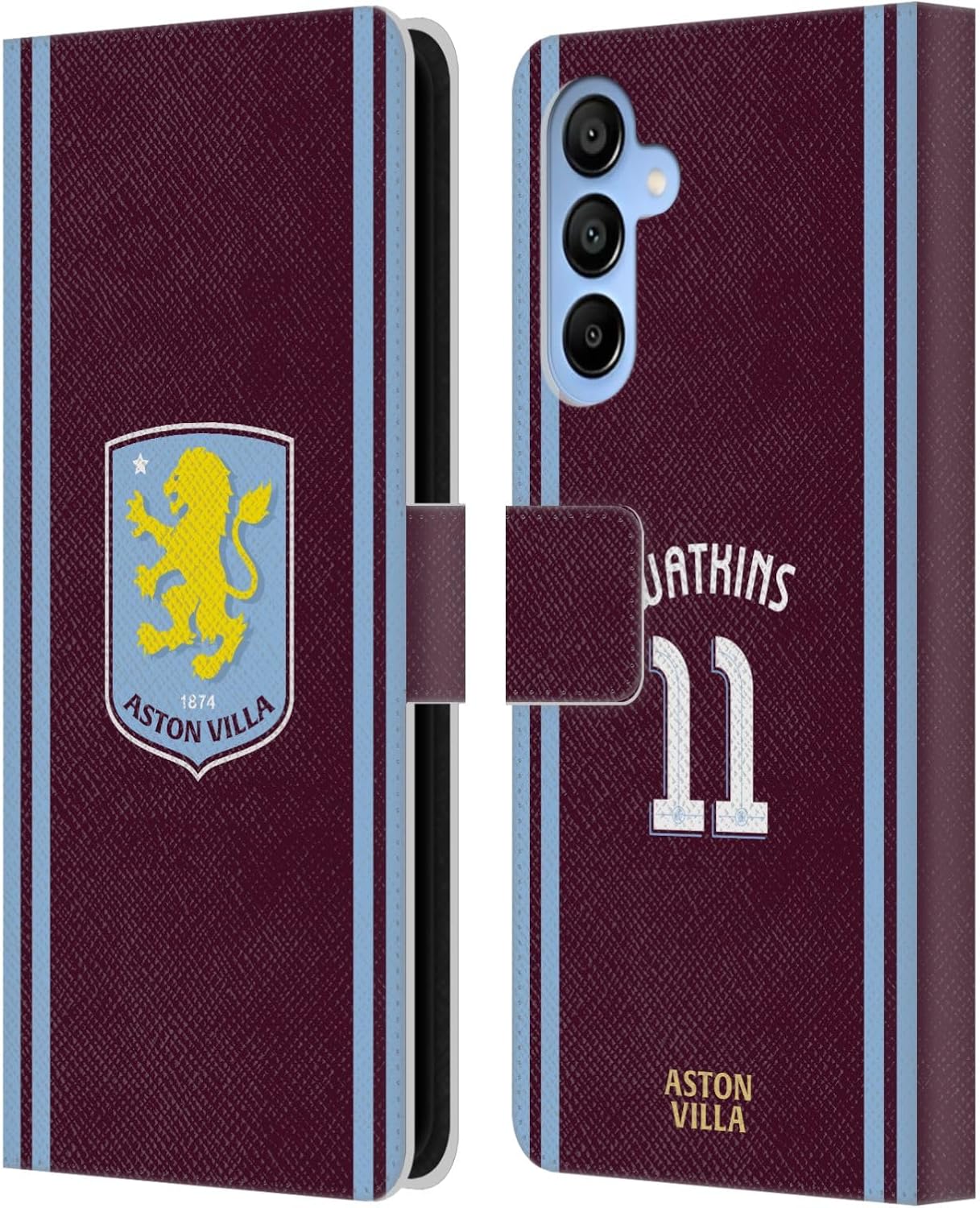 Head Case Designs Officially Licensed Aston Villa Football Club Ollie Watkins 2024/25 Crest Player Kit Leather Book Wallet Case Cover Compatible with Samsung Galaxy A16 5G
